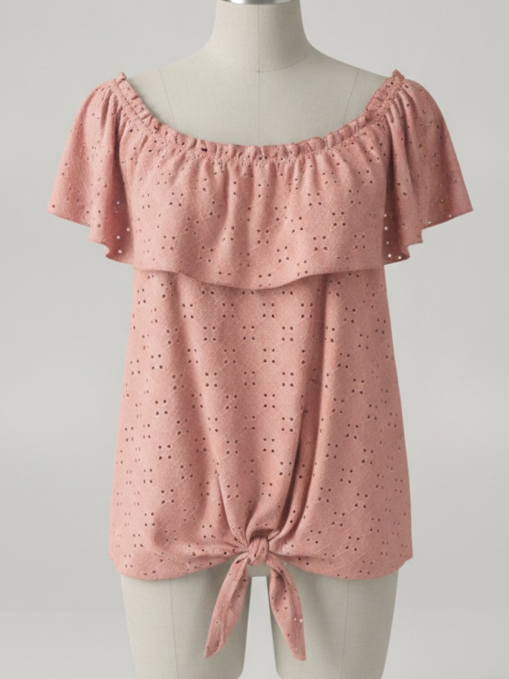 Pink Off-Shoulder Ruffle Top
